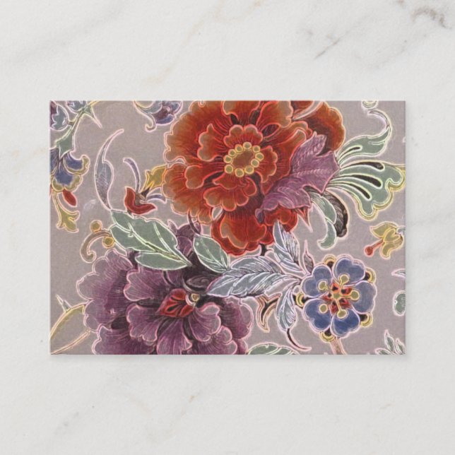 Tarjeta De Visita Vintage floral (Anverso)