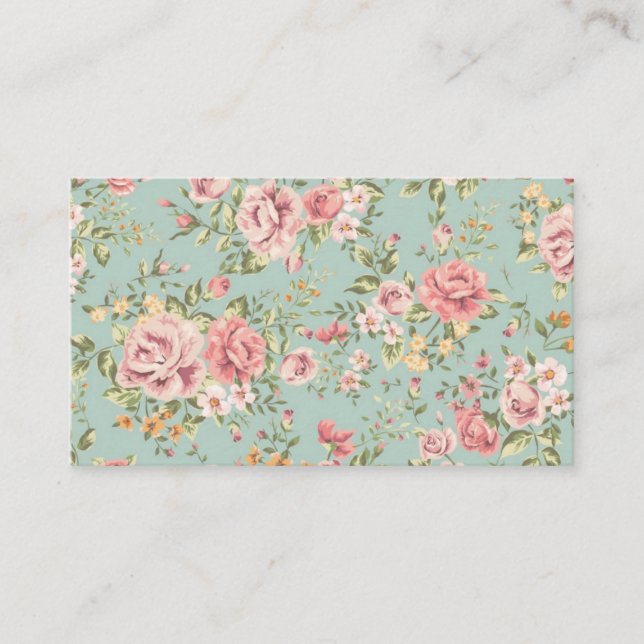 Tarjeta De Visita Vintage floral (Anverso)