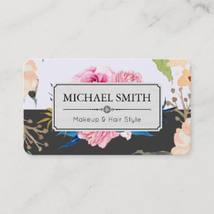 Tarjeta De Visita Vintage Floral Elegante Magnolia Jet