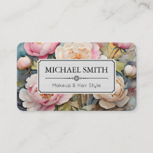 Tarjeta De Visita Vintage Floral Elegante Moderno #2