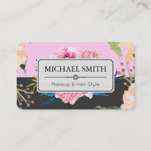 Tarjeta De Visita Vintage Floral Elegante Moderno Shampoo Jet