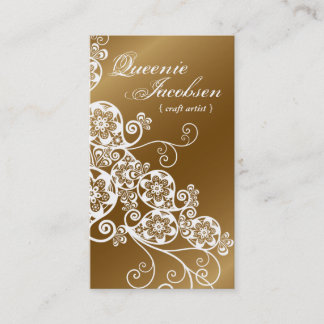 Tarjeta De Visita Vintage Floral Paisley Art Deco Boho Moda Elegante