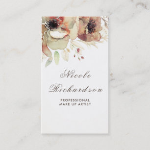 Tarjeta De Visita Vintage Floral Watercolor Suave Caída Pasteles Sha