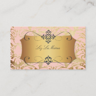 TARJETA DE VISITA VINTAGE FLORENTIUS DAMASK/PINK