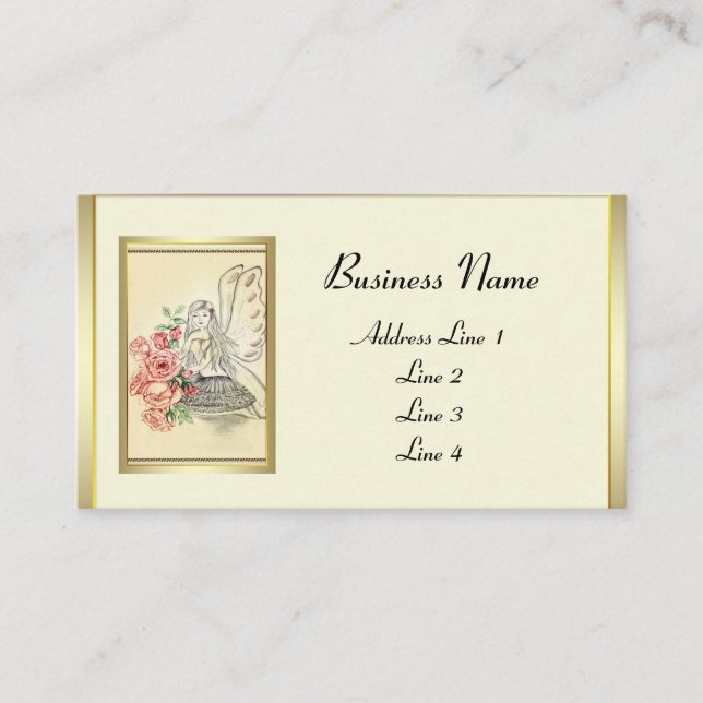 Tarjeta De Visita Vintage Flower Fairy (Anverso)