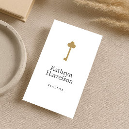 Tarjeta De Visita Vintage Gold Key Real Estate Interior Designer II