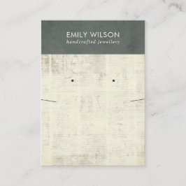 TARJETA DE VISITA VINTAGE GRIS NEWSPAPER NECKLACE BU