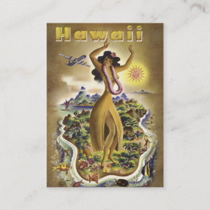Tarjeta De Visita Vintage Hawaii 2