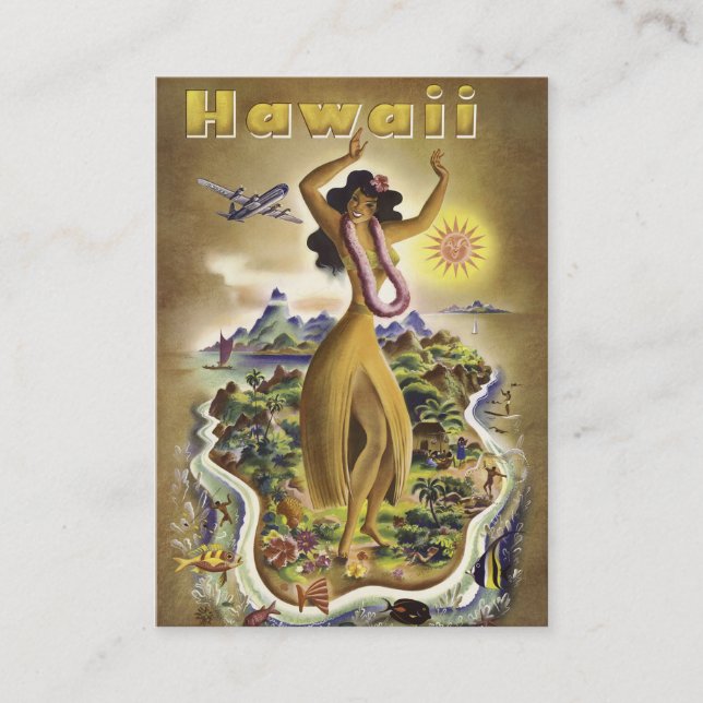 Tarjeta De Visita Vintage Hawaii 2 (Anverso)