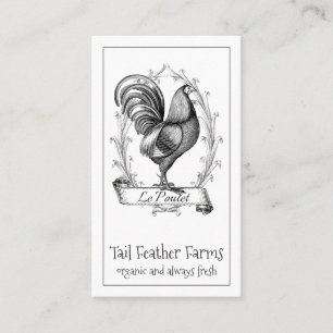 Tarjeta De Visita Vintage Hen   Granja
