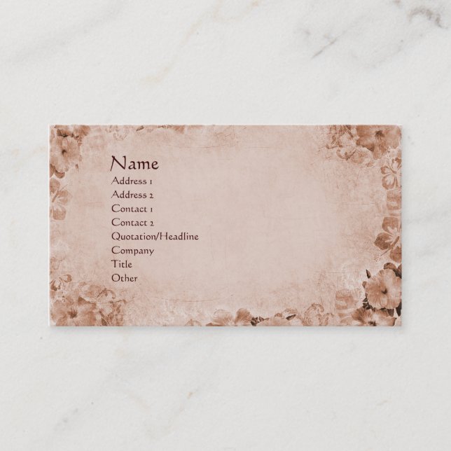 Tarjeta De Visita Vintage Hibiscus (Anverso)