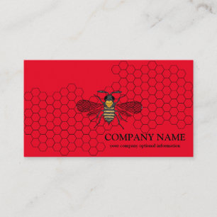 Tarjeta De Visita Vintage Honeycomb Bee BeeKeeper Honey Apairist