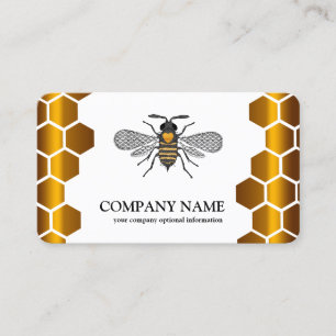 Tarjeta De Visita Vintage Honeycomb Bee BeeKeeper Honey Apairist