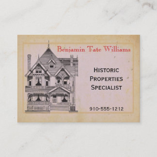 Tarjeta De Visita Vintage House Real Estate Renovation Business Card