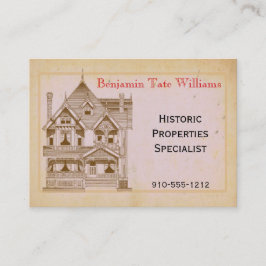 Tarjeta De Visita Vintage House Real Estate Renovation Business Card