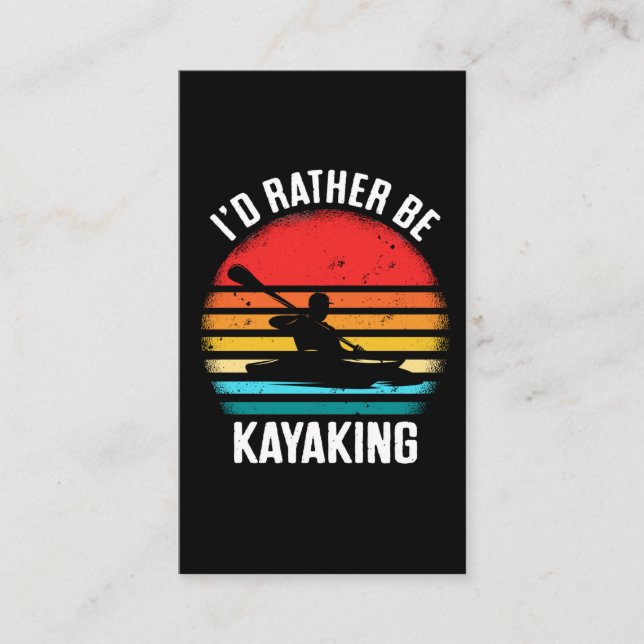 Tarjeta De Visita Vintage Kayaking Sunset Paddle (Anverso)
