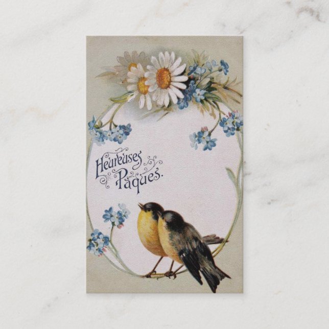 Tarjeta De Visita Vintage Lover Bird Easter Greet (Anverso)