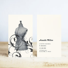 Tarjeta De Visita Vintage Mannequin Seamstress Fashion Smascado