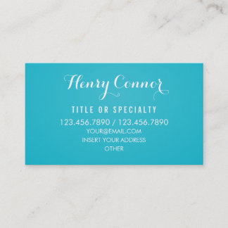 Tarjeta De Visita Vintage medio profesional de la turquesa elegante