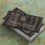 Tarjeta De Visita Vintage Metalizado Enmarcado Monograma Elegante Ma<br><div class="desc">Vintage Metalizado Enmarcado Monograma Elegante Barn Wood Tarjetas de Negocios.</div>
