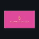 TARJETA DE VISITA VINTAGE MODERNA COLOR ROSA Y ORO INICIAL LOGO MONO<br><div class="desc">El(los) original(s) estilizado(s) de su nombre o nombre de negocio se convierte en un logotipo clásico y moderno en esta plantilla de tarjetas de visita de lujo. Perfecto para cualquier industria. © 1201AM CREATIVE</div>
