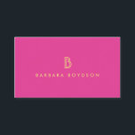 TARJETA DE VISITA VINTAGE MODERNA COLOR ROSA Y ORO INICIAL LOGO MONO<br><div class="desc">El(los) original(s) estilizado(s) de su nombre o nombre de negocio se convierte en un logotipo clásico y moderno en esta plantilla de tarjetas de visita de lujo. Perfecto para cualquier industria. © 1201AM CREATIVE</div>