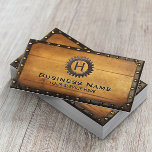 Tarjeta De Visita Vintage Monograma Industrial Steampunk<br><div class="desc">Tarjeta de visita industrial Steampunk Vintage Monogram.</div>
