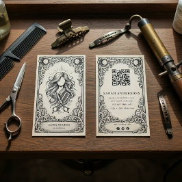 Tarjeta De Visita Vintage Mystical Hair Stylist Vintage Mystical