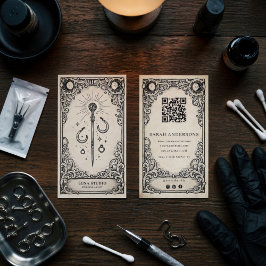 Tarjeta De Visita Vintage Mystical Piercing Artist 