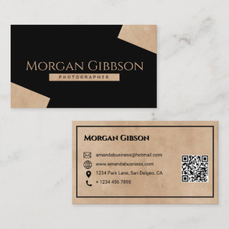 Tarjeta De Visita Vintage Negro y Terracota