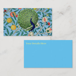 Tarjeta De Visita Vintage Open Fan Feathers Peacock