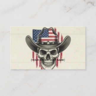 Tarjeta De Visita Vintage Patriotic Barber Business Card - Cowboy Sk