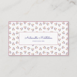 Tarjeta De Visita Vintage Peas Watercolor Floral Rosa Dulce