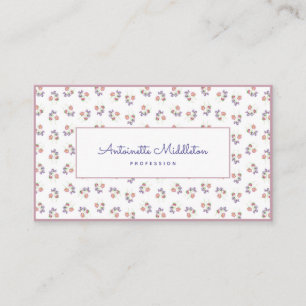 Tarjeta De Visita Vintage Peas Watercolor Floral Rosa Dulce
