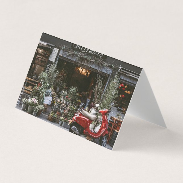 Tarjeta De Visita Vintage Red Motor Scooter     (Anverso)