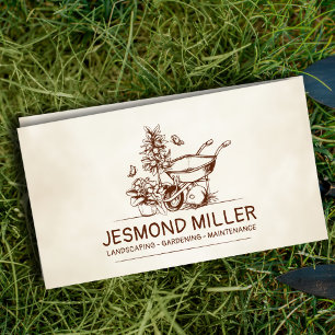 Tarjeta De Visita Vintage Retro Gardening Services