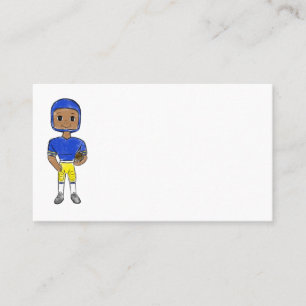 Tarjeta De Visita vintage retro jugador de fútbol azul amarillo simp