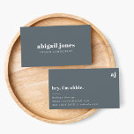 Tarjeta De Visita Vintage Retro Minimalismo Humo de moda Azul<br><div class="desc">Un diseño sencillo y de diseño,  con una tipografía retro sobre un fondo azul humeante. El texto,  incluyendo su monograma y apodo,  se puede personalizar fácilmente para hacer un diseño tan único como usted lo es. El diseño a la moda perfecto para uso personal o de negocios.</div>