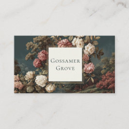Tarjeta De Visita Vintage Romantic Floral Landscape Gold Frame