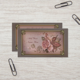Tarjeta De Visita Vintage rosado subió