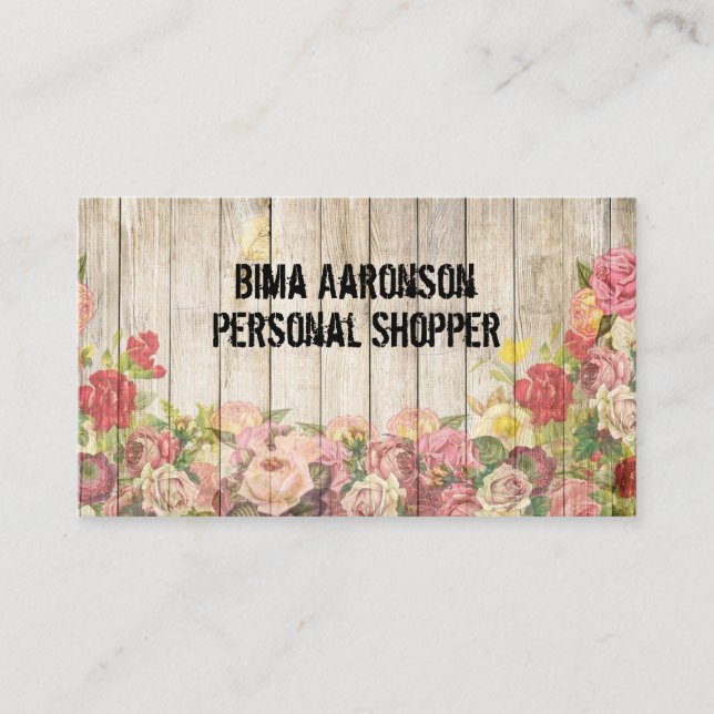 Tarjeta De Visita Vintage Rustic Country Fence (Anverso)