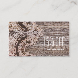 Tarjeta De Visita vintage rústico occidente moda granero de encaje