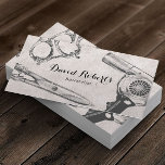 Tarjeta De Visita Vintage Salon Scissor & Hair Dryer Hair Stylist<br><div class="desc">Tarjetas de ilustracion con secador de pelo y tijera de vintage con estilo de pelo.</div>