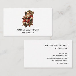 Tarjeta De Visita Vintage Santa Navidades Tradicionales