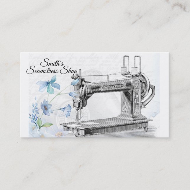 Tarjeta De Visita Vintage Seamstress (Anverso)