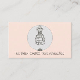 Tarjeta De Visita Vintage Seamstress sastre Vestido Salmon