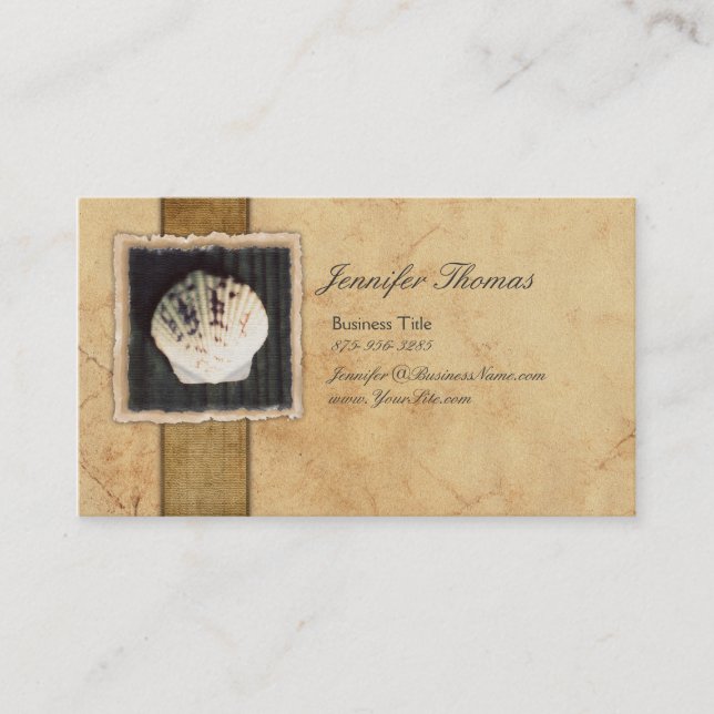 Tarjeta De Visita Vintage Seashell (Anverso)