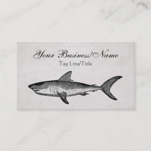 Tarjeta De Visita Vintage Shark Beach