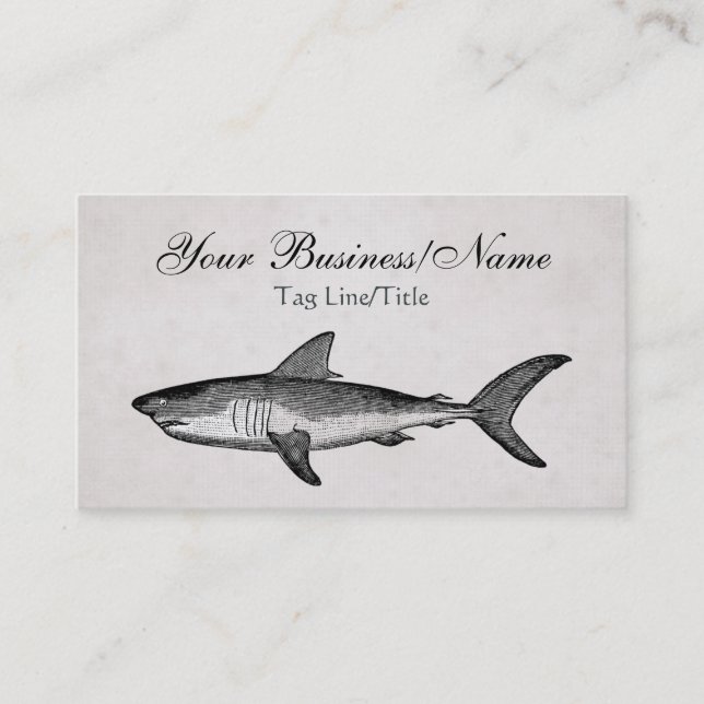 Tarjeta De Visita Vintage Shark Beach (Anverso)