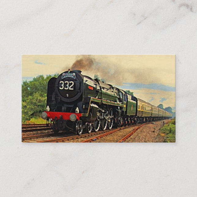 Tarjeta De Visita Vintage Steam Train (Anverso)